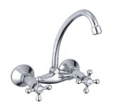 Two levers wall sink tap