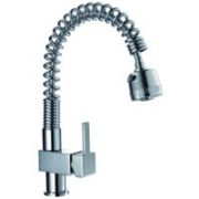 Spring pull down kitchen faucet